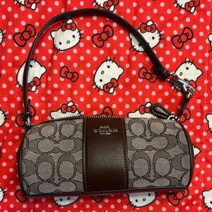 Coach Brown and Gray Mini Shoulder Bag